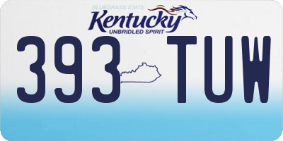 KY license plate 393TUW