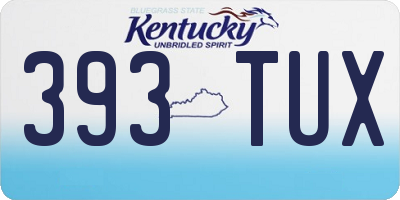 KY license plate 393TUX