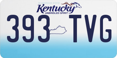 KY license plate 393TVG