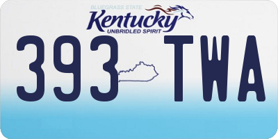 KY license plate 393TWA