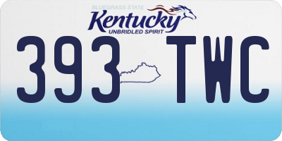KY license plate 393TWC