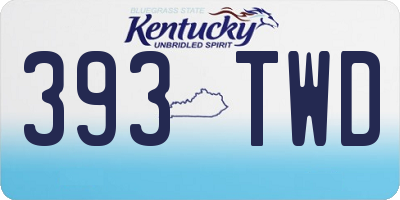 KY license plate 393TWD