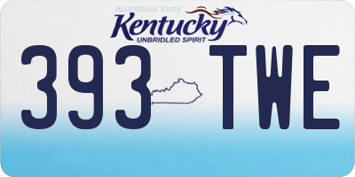 KY license plate 393TWE