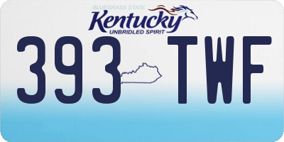 KY license plate 393TWF