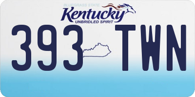 KY license plate 393TWN