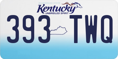 KY license plate 393TWQ
