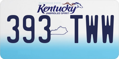 KY license plate 393TWW
