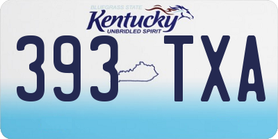 KY license plate 393TXA