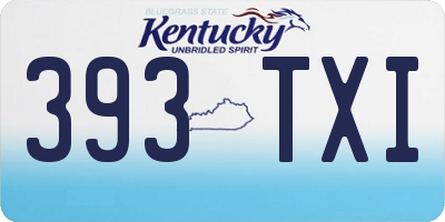 KY license plate 393TXI