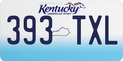 KY license plate 393TXL
