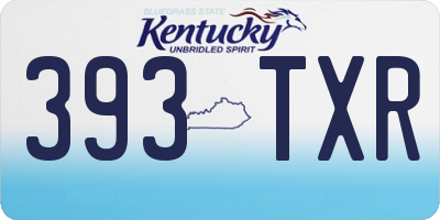 KY license plate 393TXR