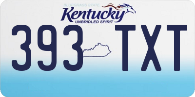 KY license plate 393TXT