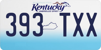 KY license plate 393TXX