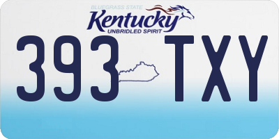 KY license plate 393TXY