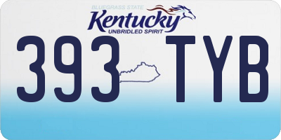 KY license plate 393TYB