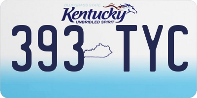 KY license plate 393TYC