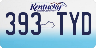 KY license plate 393TYD