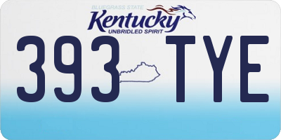 KY license plate 393TYE