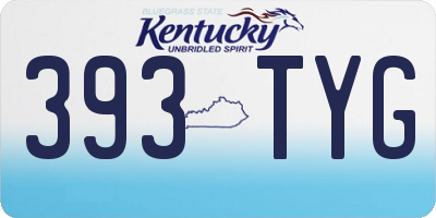 KY license plate 393TYG