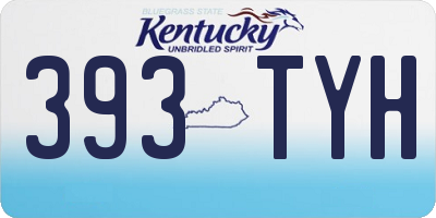 KY license plate 393TYH