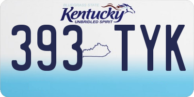 KY license plate 393TYK