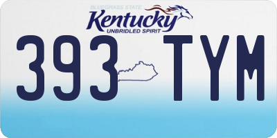 KY license plate 393TYM