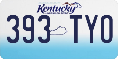 KY license plate 393TYO