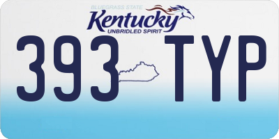 KY license plate 393TYP