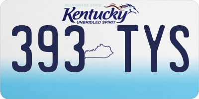 KY license plate 393TYS