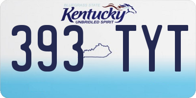 KY license plate 393TYT