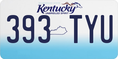 KY license plate 393TYU