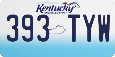 KY license plate 393TYW