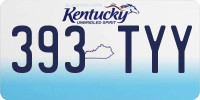 KY license plate 393TYY