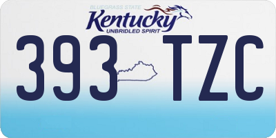 KY license plate 393TZC