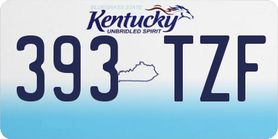 KY license plate 393TZF