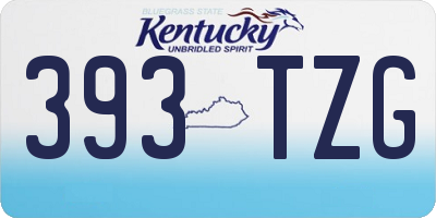 KY license plate 393TZG