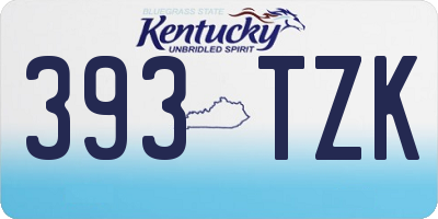 KY license plate 393TZK