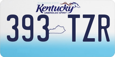 KY license plate 393TZR