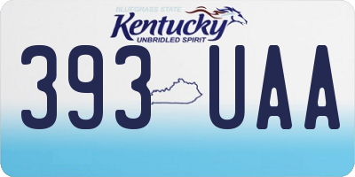 KY license plate 393UAA