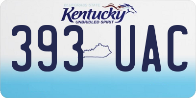 KY license plate 393UAC