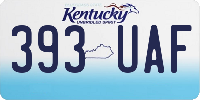 KY license plate 393UAF