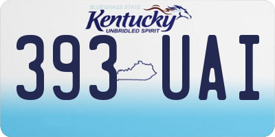 KY license plate 393UAI