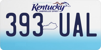 KY license plate 393UAL