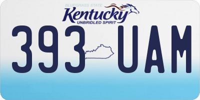 KY license plate 393UAM