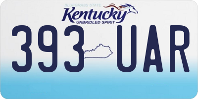 KY license plate 393UAR