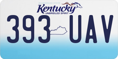 KY license plate 393UAV