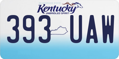 KY license plate 393UAW