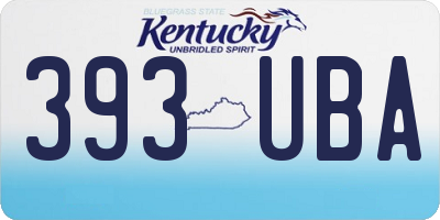 KY license plate 393UBA