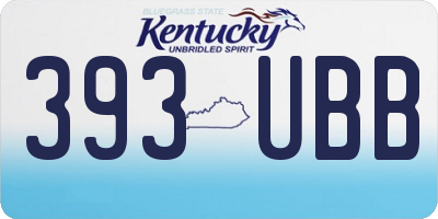 KY license plate 393UBB
