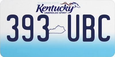 KY license plate 393UBC